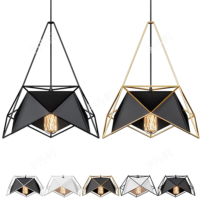 Modern Pendant Lamp RODS 3D model image 3