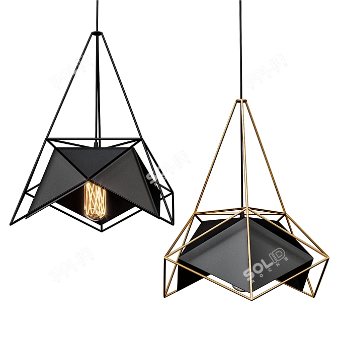 Modern Pendant Lamp RODS 3D model image 4