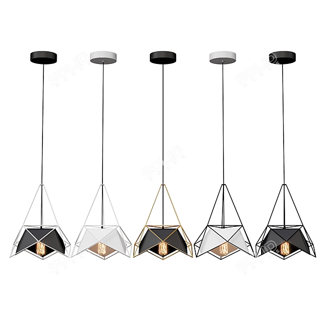 Modern Pendant Lamp RODS 3D model image 5