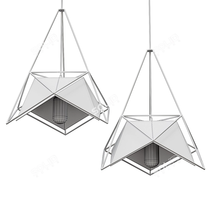 Modern Pendant Lamp RODS 3D model image 6