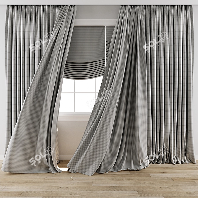 Wind Blowing Effect Curtain 3DS Max OBJ 3D model image 3