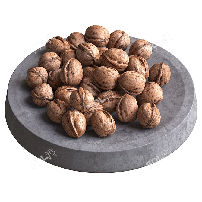 Walnuts in Dish 3D Model 3D model image 2