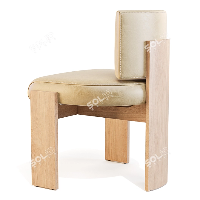  Cuff Studio C Back Armless Dining Chair 3D model image 4