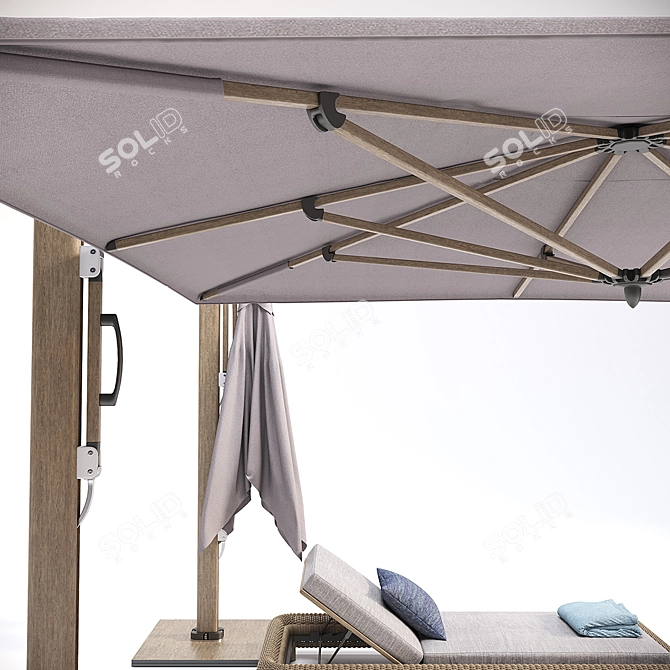 Ocean Master Lounger Set with Umbrella 3D model image 4