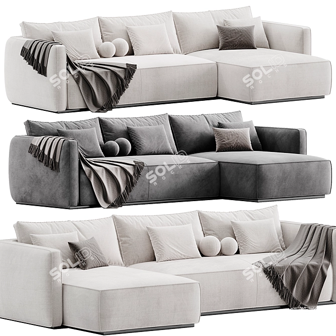 Sleek ESSE Sofa Blanche Design 3D model image 1