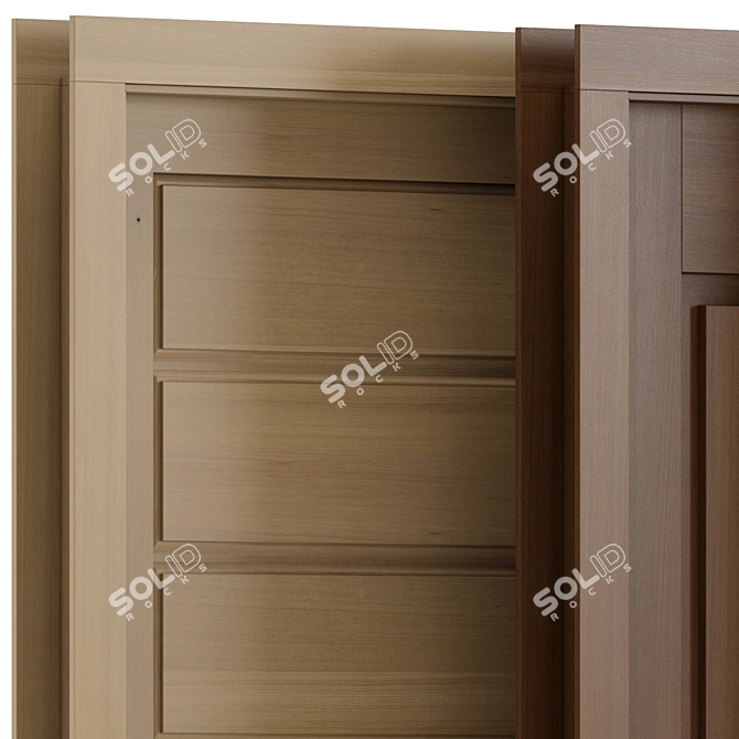 Wood and Metal Interior Doors 3D model image 2