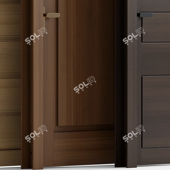 Wood and Metal Interior Doors 3D model image 5