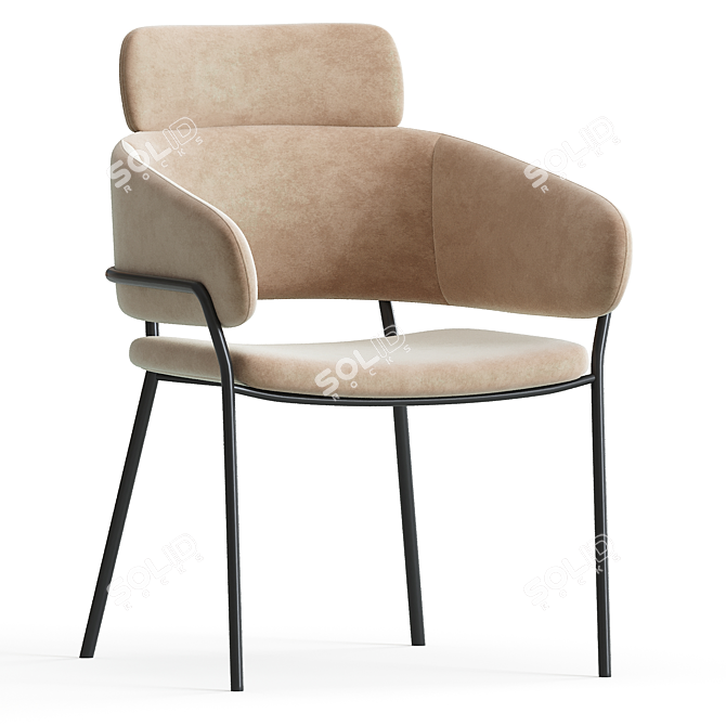 Modern Beige Latte Accent Chair 3D model image 5