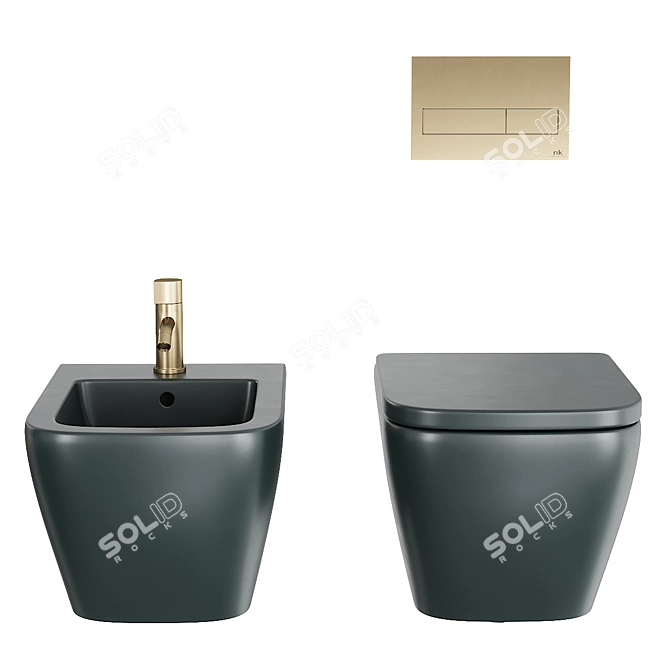 Bianca Wall-Hung WC & Bidet 3D model image 2