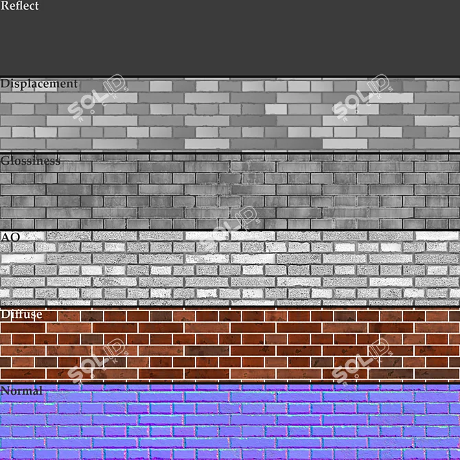 Substance Designer Brick Material Set 3D model image 1