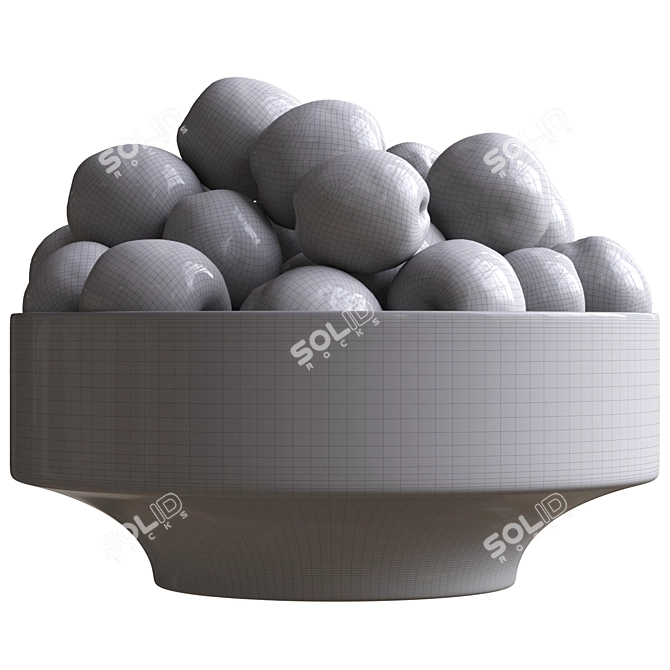 Fresh Apricots in Bowl 3D model image 4