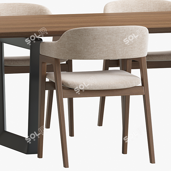 Sleek Savis Chair & Bolero Table 3D model image 2