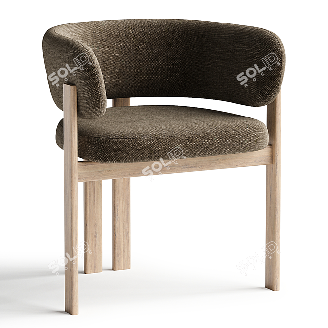 Elegant Bay Dining Armchair in 3D 3D model image 3