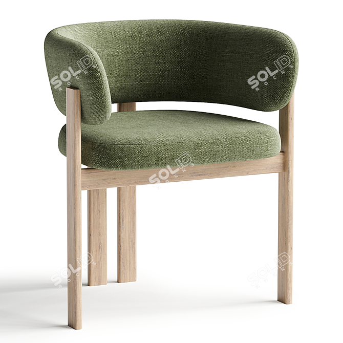 Elegant Bay Dining Armchair in 3D 3D model image 4