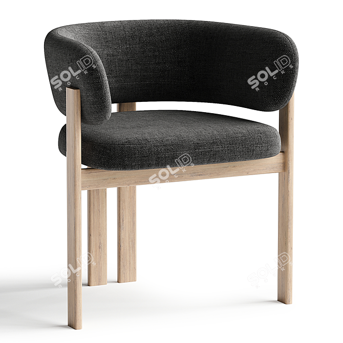 Elegant Bay Dining Armchair in 3D 3D model image 5