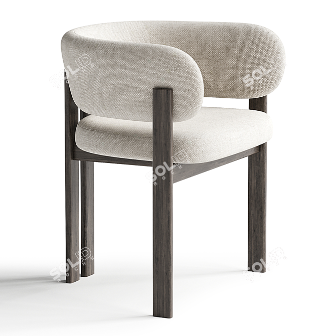 Elegant Bay Dining Armchair in 3D 3D model image 6