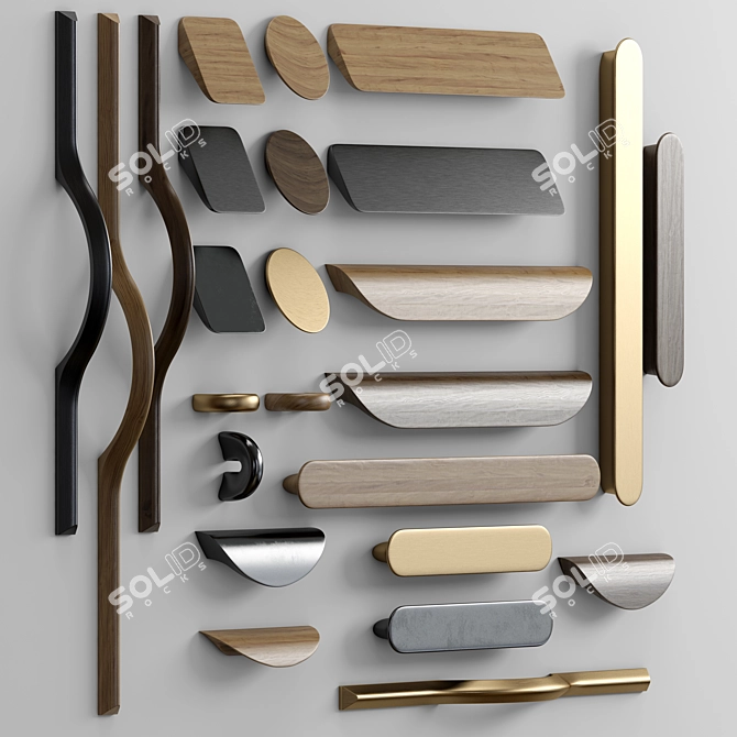 Versatile Linear Handle Set Collection 3D model image 1