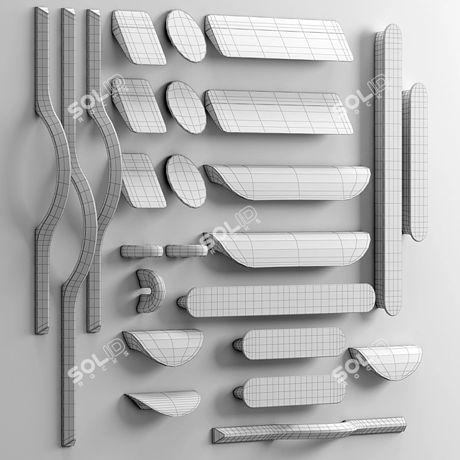 Versatile Linear Handle Set Collection 3D model image 5