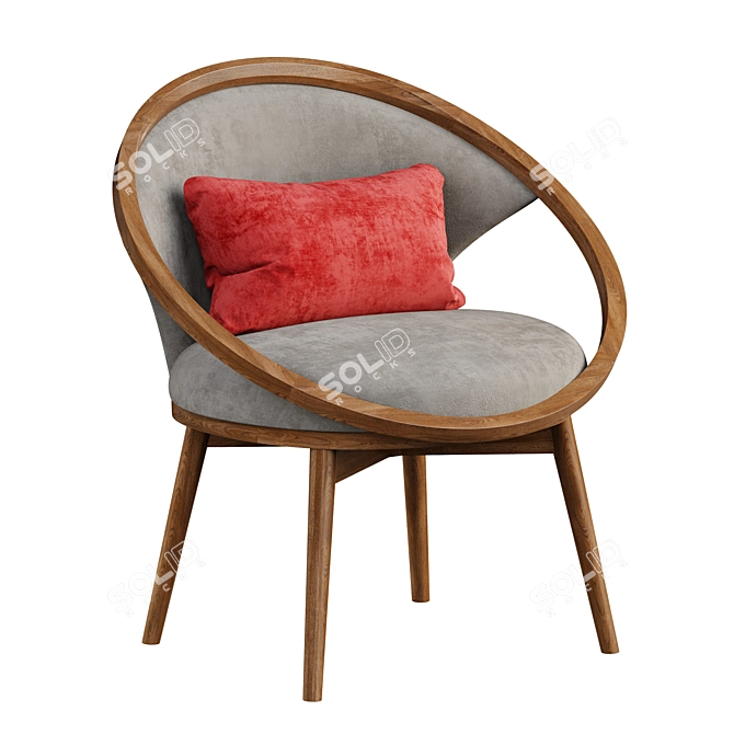 Modern Polyester Barrel Chair 3D model image 1