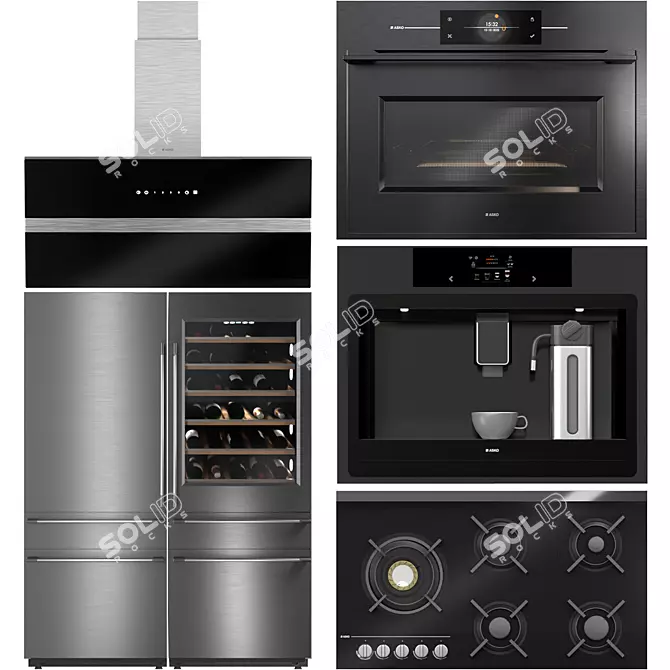 Luxury Asko Kitchen Appliance Set 3D model image 1