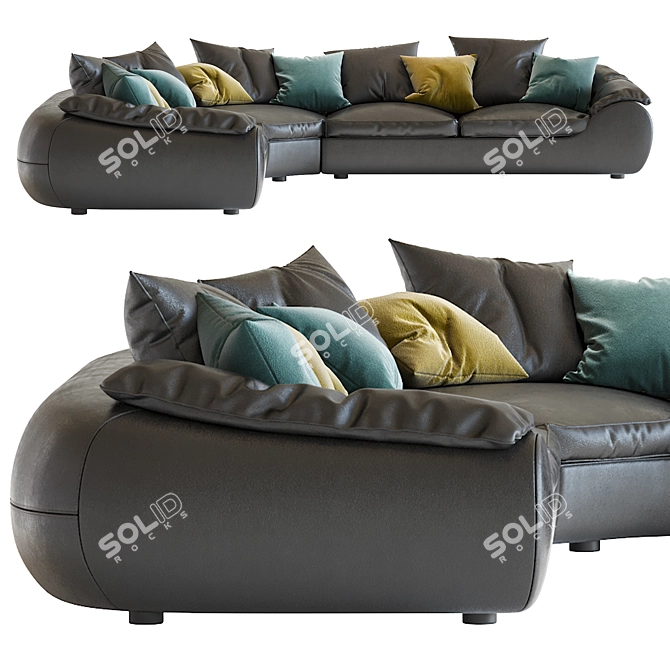 Contemporary ILARIA Corner Sofa 3D model image 3