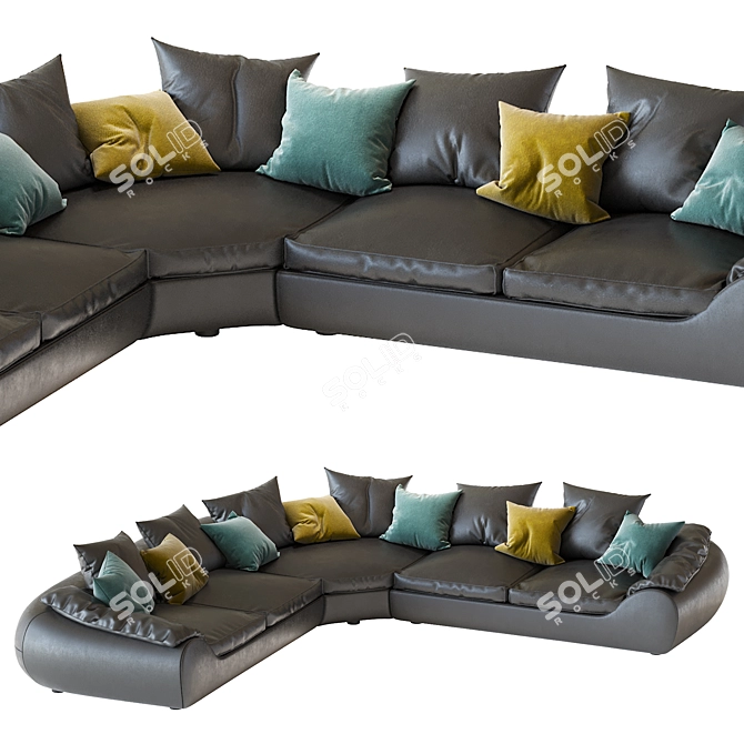 Contemporary ILARIA Corner Sofa 3D model image 4