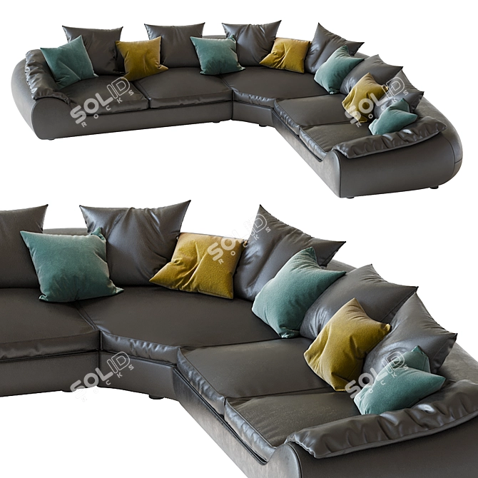 Contemporary ILARIA Corner Sofa 3D model image 5