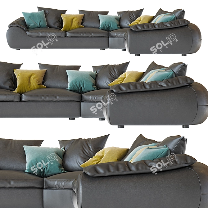 Contemporary ILARIA Corner Sofa 3D model image 6