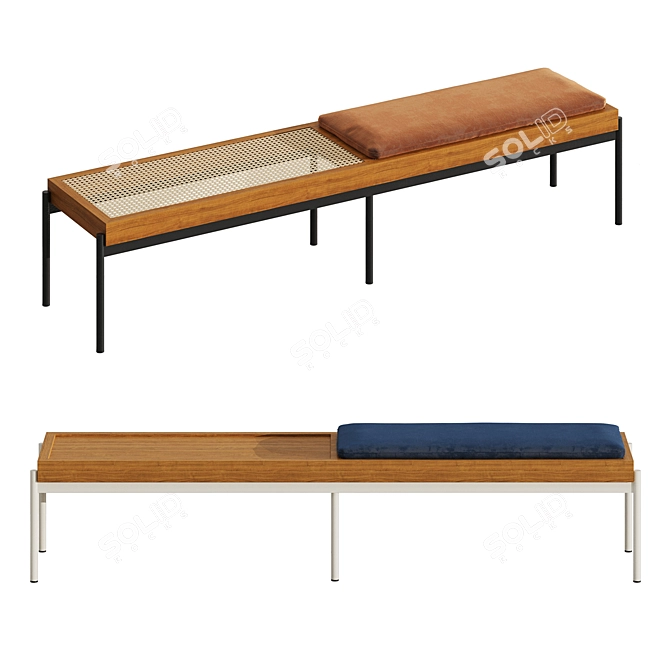 Galoya Woven Bench Collection 3D model image 1