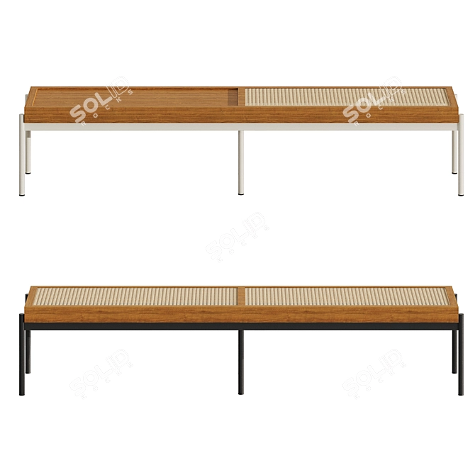 Galoya Woven Bench Collection 3D model image 2