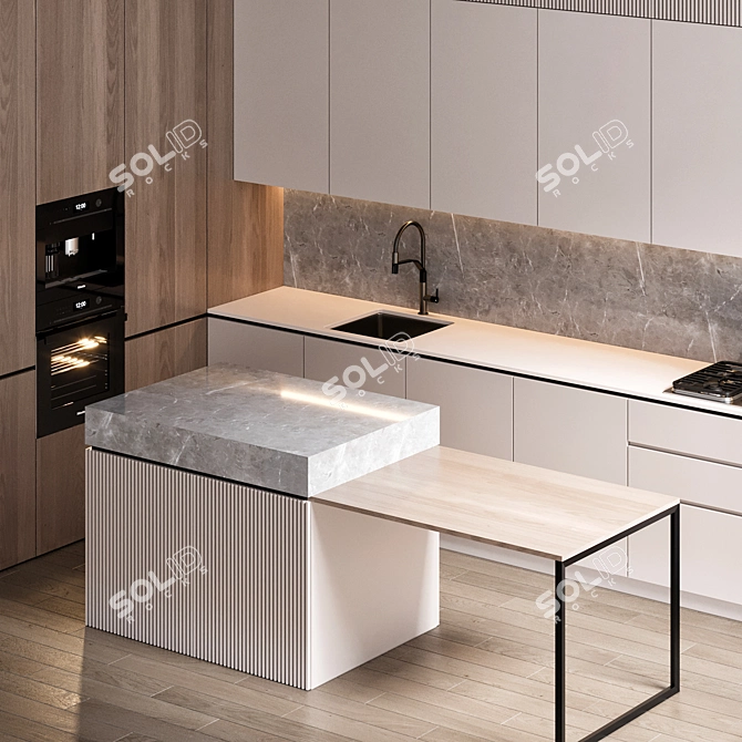 Modern Kitchen Setup: Miele, Gessi 3D model image 3