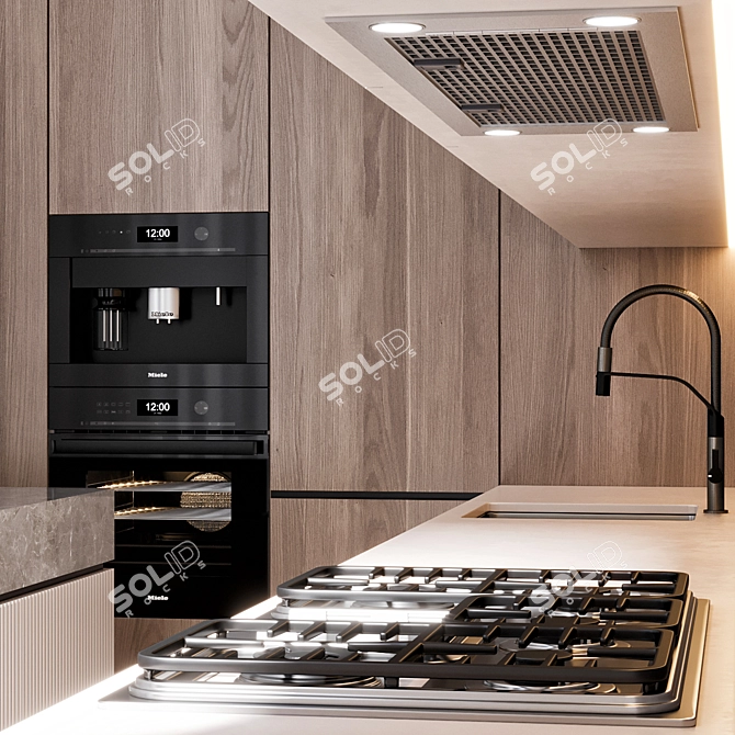 Modern Kitchen Setup: Miele, Gessi 3D model image 5