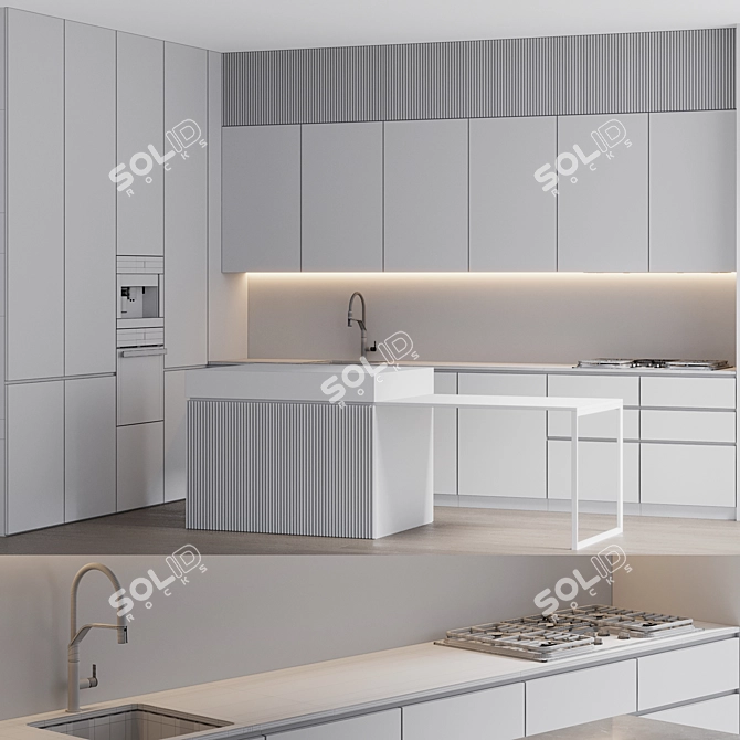 Modern Kitchen Setup: Miele, Gessi 3D model image 6