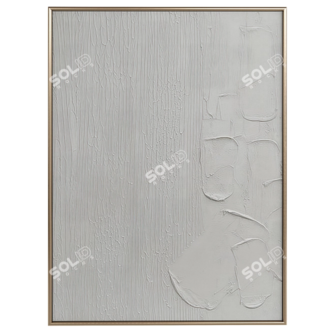 Modern Abstract Artwork Set with Various Frame Materials 3D model image 4