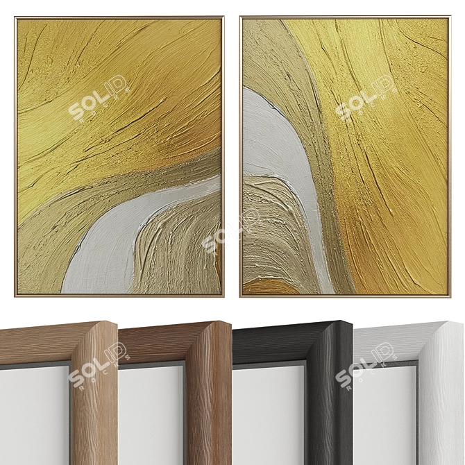 Contemporary Abstract Art Set 3D model image 1