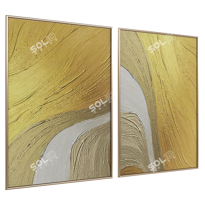 Contemporary Abstract Art Set 3D model image 2