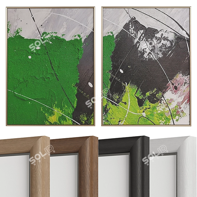 Abstract Minimalist Art Duo Offering 3D model image 1