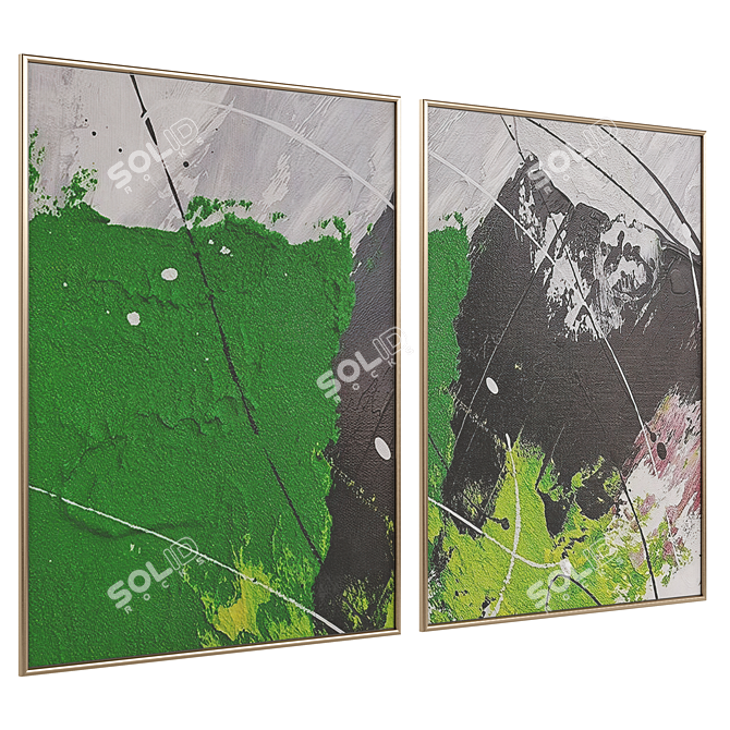 Abstract Minimalist Art Duo Offering 3D model image 2