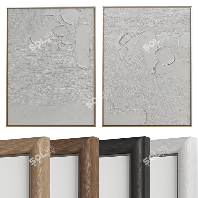 Modern Minimalist Abstraction Art Set 3D model image 1