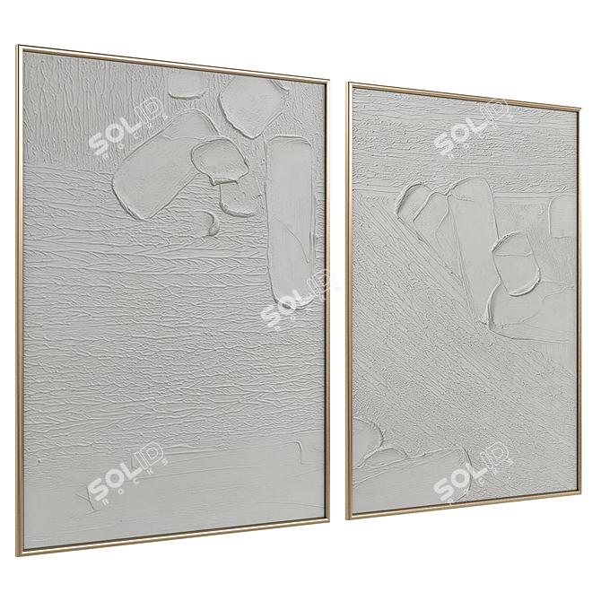 Modern Minimalist Abstraction Art Set 3D model image 2