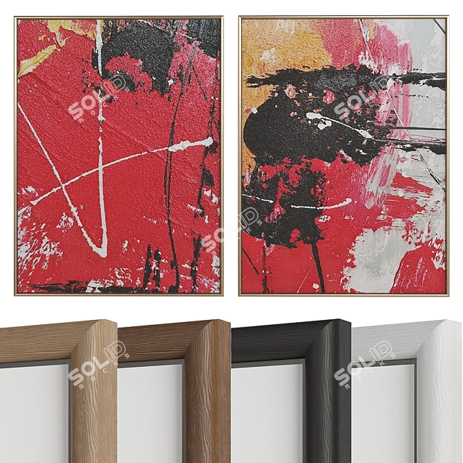 Minimalist Abstract Painting Set 3D model image 1