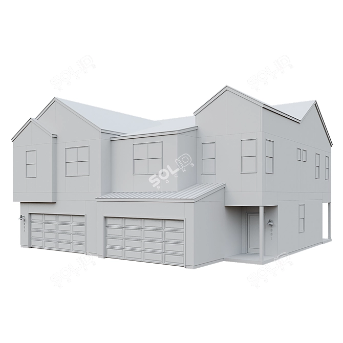 Low Poly American House 07 3D model image 6