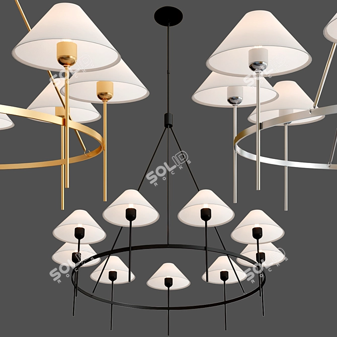 Designer J. Randall Powers' Hackney Chandelier 3D model image 6