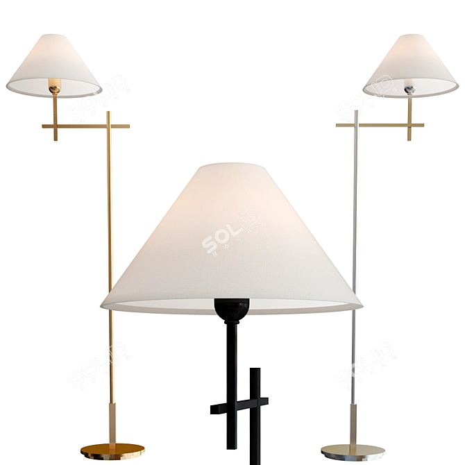 Modern Bridge Arm Floor Lamp 3D model image 1