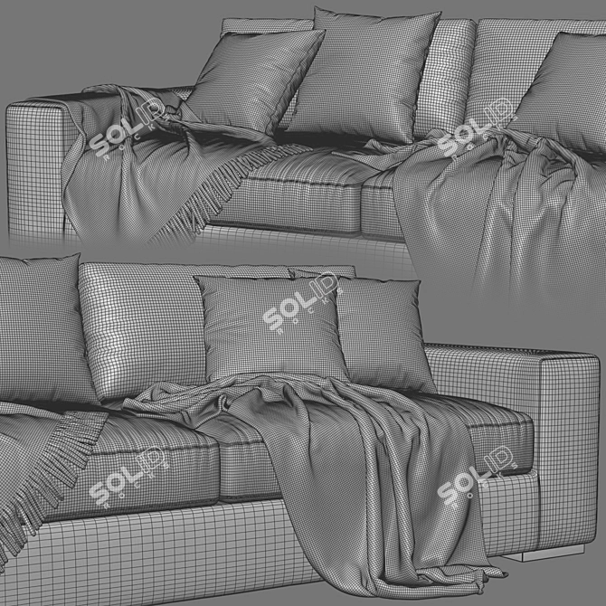 Modern Marac 2 Seater Sofa 3D model image 5