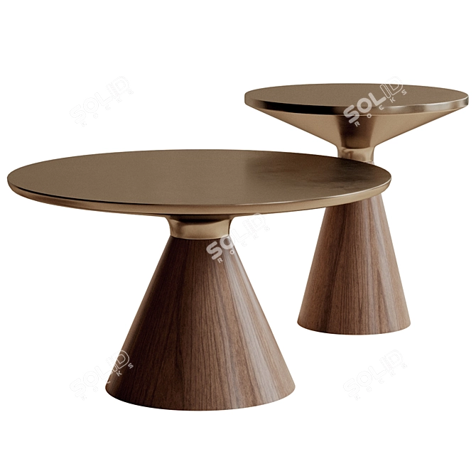 Cosmo Vaso Wood Accent Table 3D model image 1