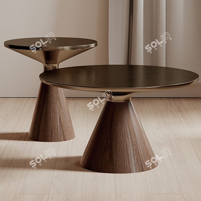 Cosmo Vaso Wood Accent Table 3D model image 2