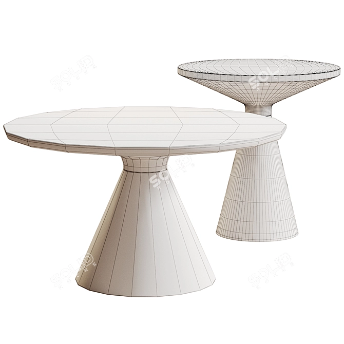 Cosmo Vaso Wood Accent Table 3D model image 3
