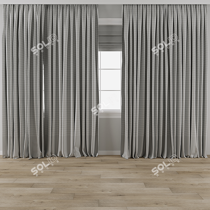 Texture-Enhanced Curtain Model Bundle 3D model image 3