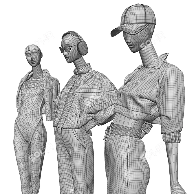 Juno Mannequin Sports Clothing Set 3D model image 4